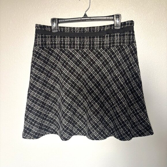 Old Navy size 12 black and white plaid wool skirt - Picture 1 of 3